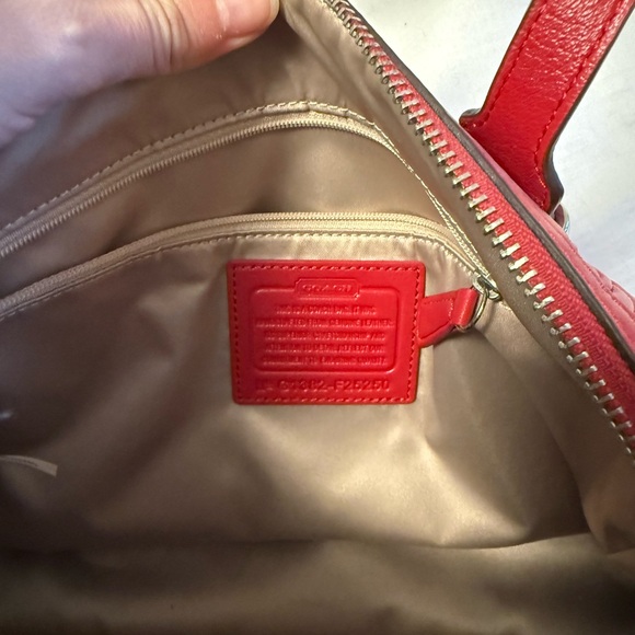 Coach Textured Red Handbag - Picture 5 of 5